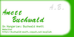 anett buchwald business card